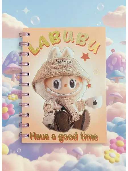 Блокнот Лабубу персик