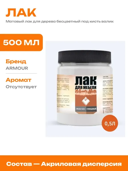 Лак для мебели матовый бесцветный водный без сильного запаха
