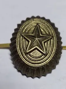Кокарда РА - МО РФ, малая, металл, зеленая, 1шт