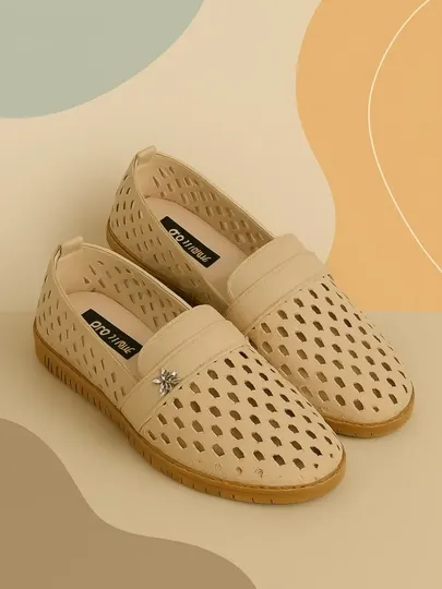 Женские бежевые мокасины, летные сезонные (36-40 размеры)