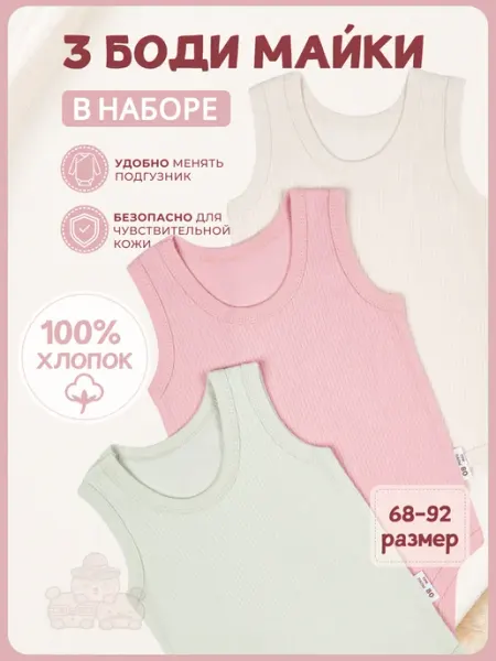 Комплект боди маек для новорожденных