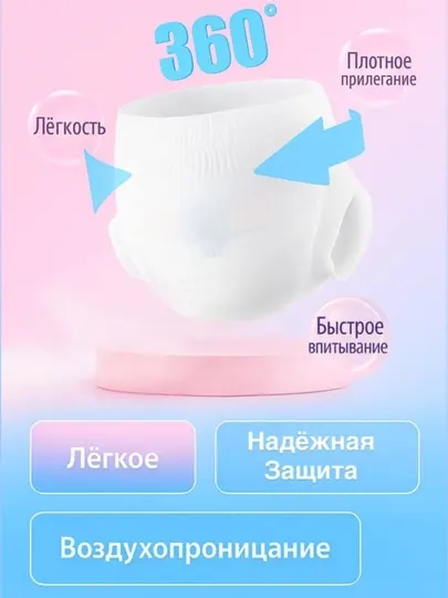 Менструальные трусы, послеродовые трусы, M/L/XL, 5 шт
