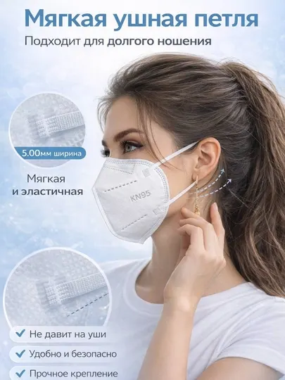 Маска медицинская одноразовая, 10 штук