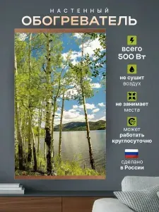 Инфракрасный обогреватель настенный электрический для дома. Картина Березы