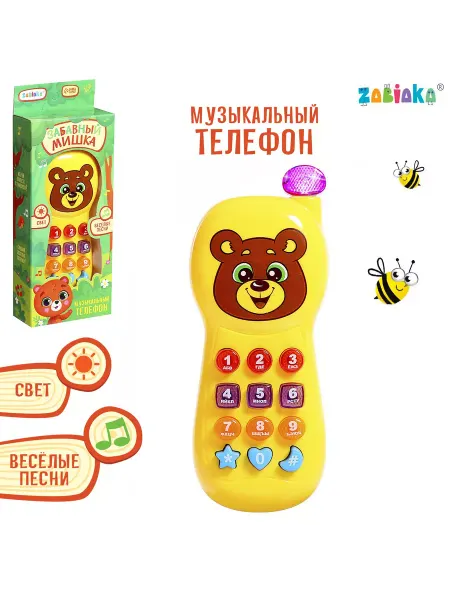 ZABIAKA Музыкальный детский телефон Мишка