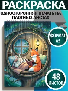 Раскраска Животные с книгами
