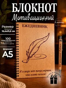 Блокнот для записей, ежедневник недатированный "Нет тех вершин, что взять нельзя" с пером