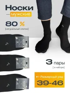 Носки мужские, 3 пары