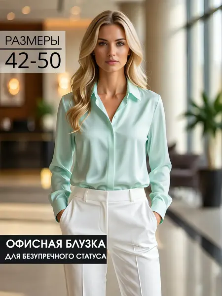 СТИЛЬОН Блузка рубашка с длинным рукавом офисная