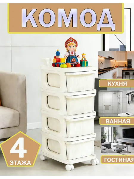 Пластиковый комод с ящиками