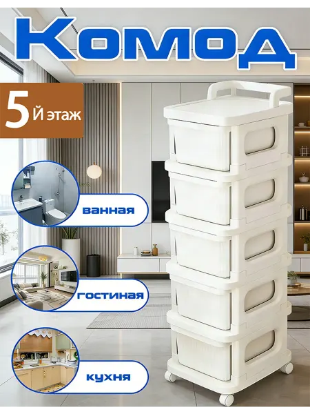 Комод пластиковый с ящиками