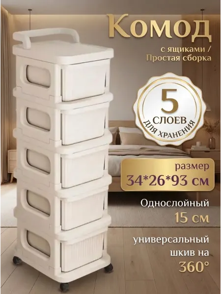 Комод пластиковый с ящиками