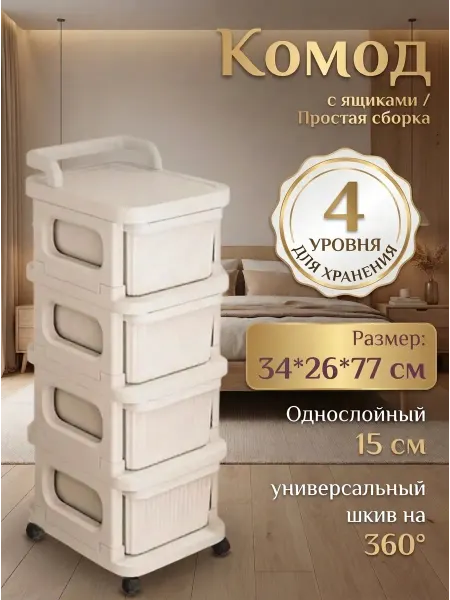 Комод пластиковый с ящиками