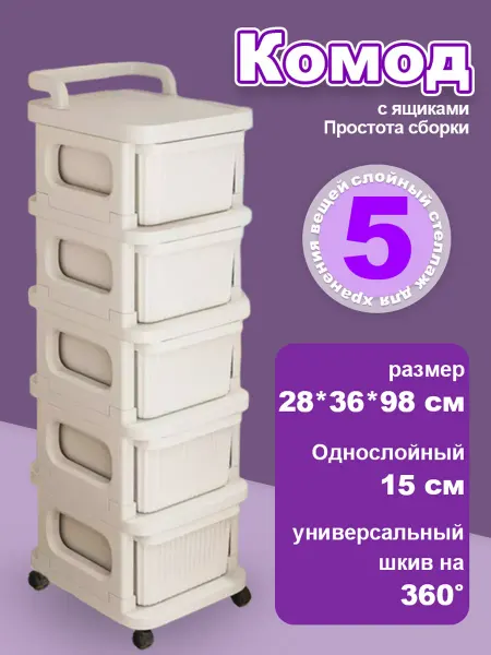 Комод пластиковый с ящиками