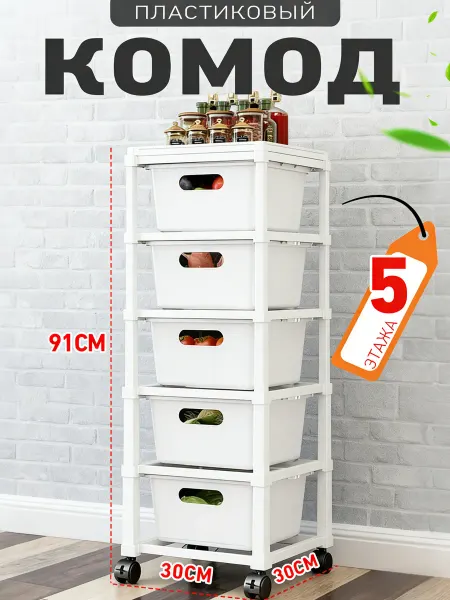 Пластиковый комод с ящиками