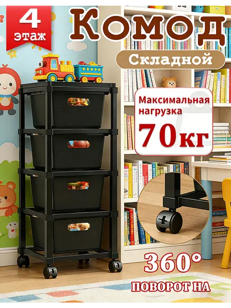 Комод пластиковый с ящиками
