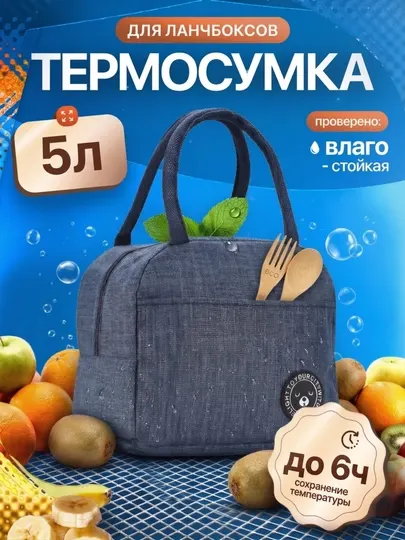 Термосумка для ланч бокса, сумка холодильник для еды и обеда
