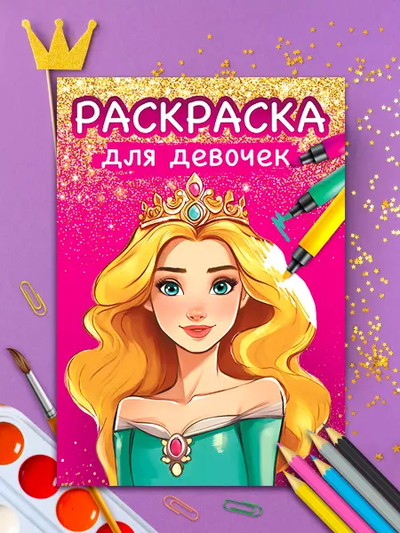 Лорд Издат Раскраска для девочек, котики, принцессы, детская большая