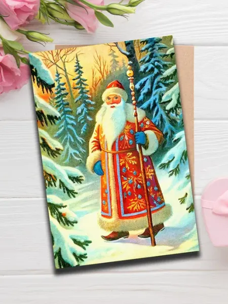 Woodguk Открытка новогодние ретро