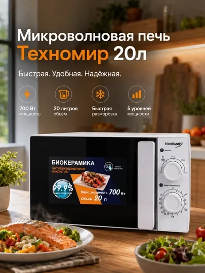 Микроволновые печи Техномир 20л