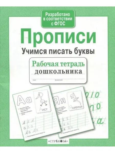 Стрекоза Прописи. Учимся писать буквы Попова И