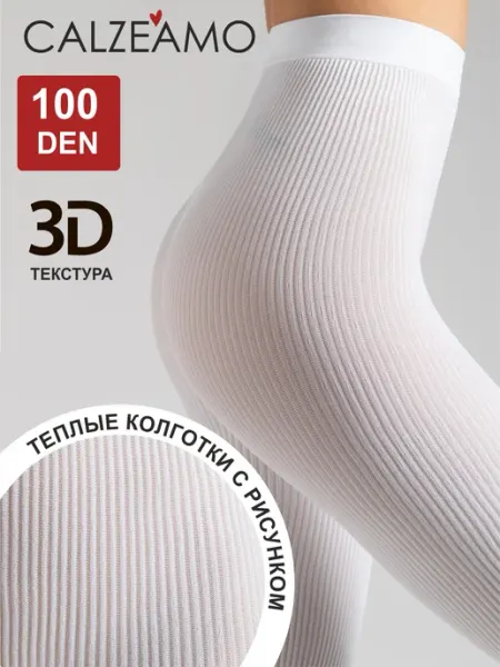 CALZEAMO Колготки теплые с рисунком 100 ден