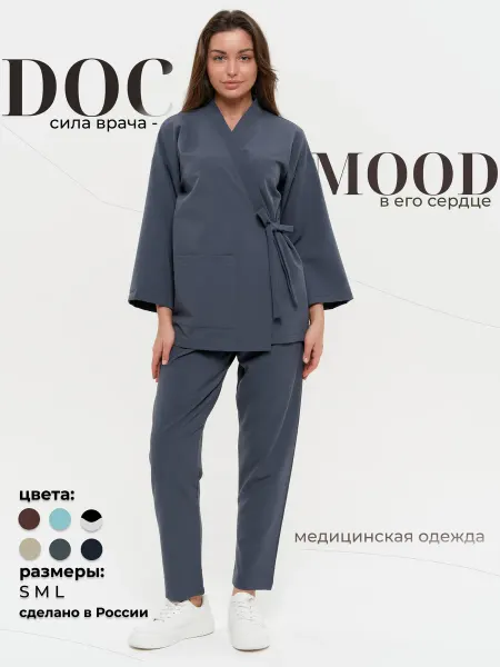 DOCMOOD Медицинский костюм кимоно Gray