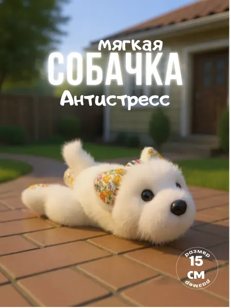 Мягкая игрушка брелок собачка