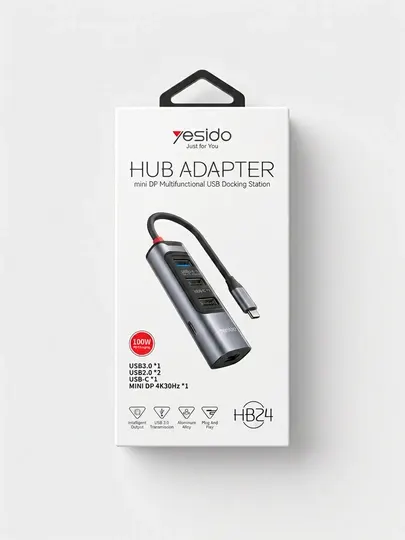 USB-C Hub 5-в-1: переключатель для MacBook, HDMI 4K, USB 3.0, картридер SD/TF