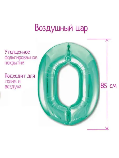 AGURA Шар фольгированный 40 Цифра 0