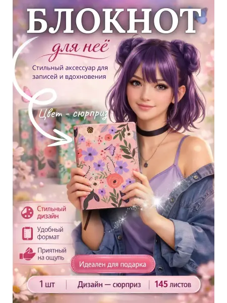 КС01.02 Ежедневник женский недатированный подарочный листы в клетку