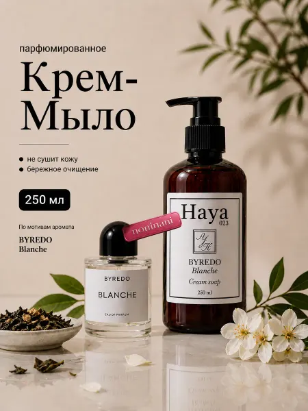 Haya 023 Жидкое парфюмированное крем-мыло для рук, нишевый аромат