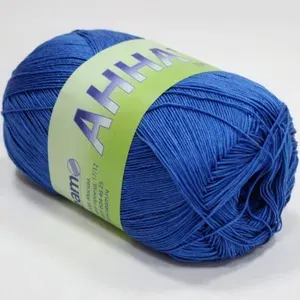 Пряжа Анна 16 Seam (Сеам) - 141 (василек) - 1 моток, 100% мерсеризованный хлопок, (100г, 530м), нитки для вязания