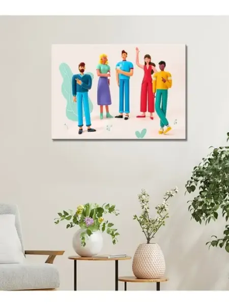 Classic Art Картина на холсте 3D иллюстрация людей (1) 20х30