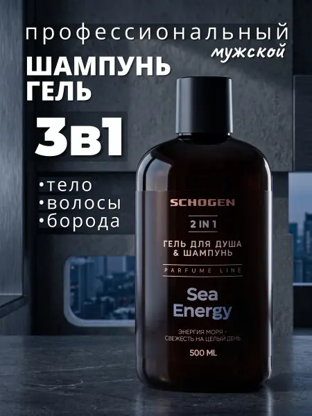 Schogen Профессиональный шампунь 3 в 1 мужской