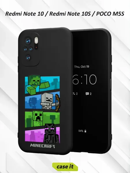 Case it Чехол на Redmi Note 10 Note 10S Poco M5S Minecraft