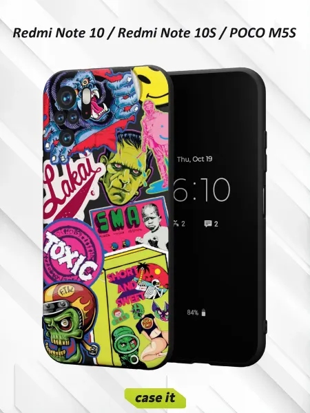 Case it Чехол на Redmi Note 10 Note 10S Poco M5S принт Toxic mix