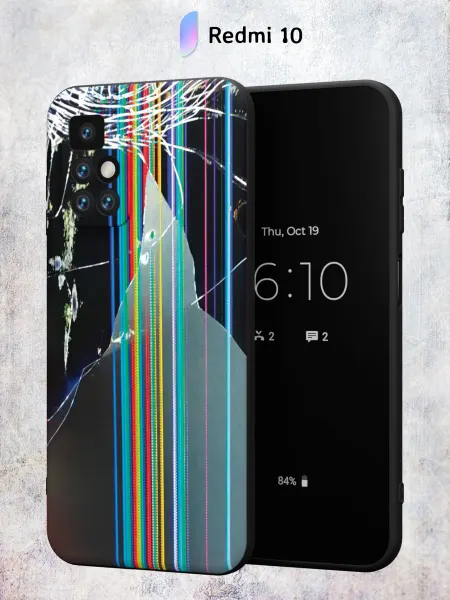 Secret.Case.Store Чехол на Redmi 10 с принтом Помехи