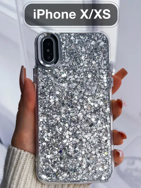 Drivero Чехол на iPhone X XS 10 с блестками силиконовый
