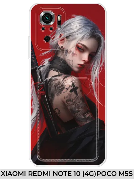 NOOTO Чехол с карманом на Xiaomi Redmi NOTE 10 Воительница