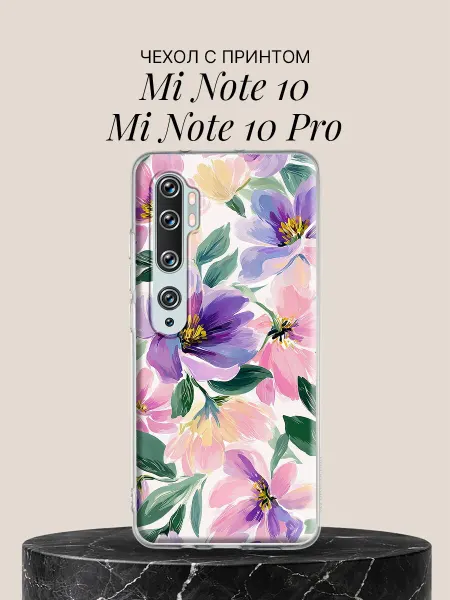 Xiaomi Чехол на Mi Note 10 Mi Note 10 Pro с принтом Пышные пионы