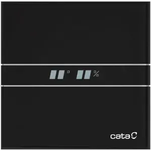 Накладной вентилятор Cata E 100 GTH Bk Black черный (Таймер, датчик влажности, термометр, дисплей) + обратный клапан