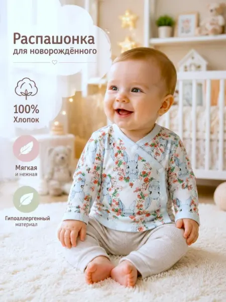Max & Den kids Распашонка для новорожденных детей, 100% Хлопок