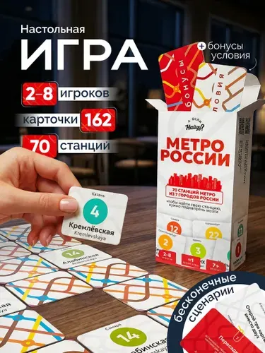 Настольная игра для взрослых и детей Метро России