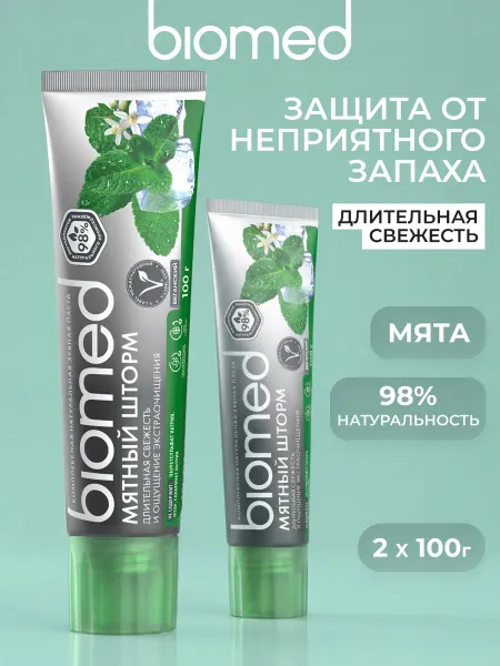Biomed Зубная паста (БИОМЕД) «Мятный шторм». 100г, 2 шт