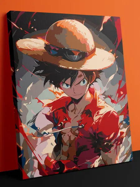 100картин Картина по номерам One piece Луффи Соломенная шляпа