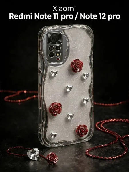 РИНОФОН Чехол с розами на Redmi Note 11 Pro, Redmi Note 12 Pro
