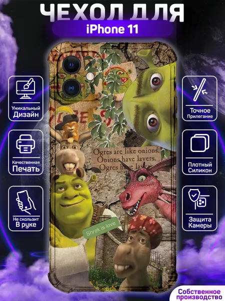 MoonlightCase Чехол на iPhone 11 с принтом Шрек