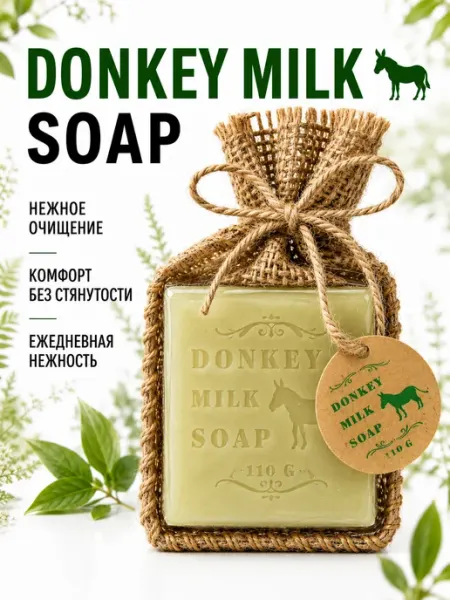Donkey Milk Soap Мыло с ослиным молоком для лица, 110 г