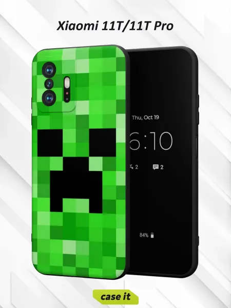 Case it Чехол на Xiaomi Mi 11t и 11t Proс принтом Creeper